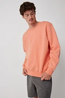 Ardene Man Solid Crew Neck Sweatshirt For Men in Orange | Size Medium | Polyester/Cotton | Fleece-Lined