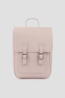 Ardene Kids Faux Leather Flap Backpack in Light Pink