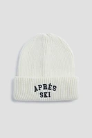 Ardene Chunky AprÃ¨s Ski Beanie in White | Polyester