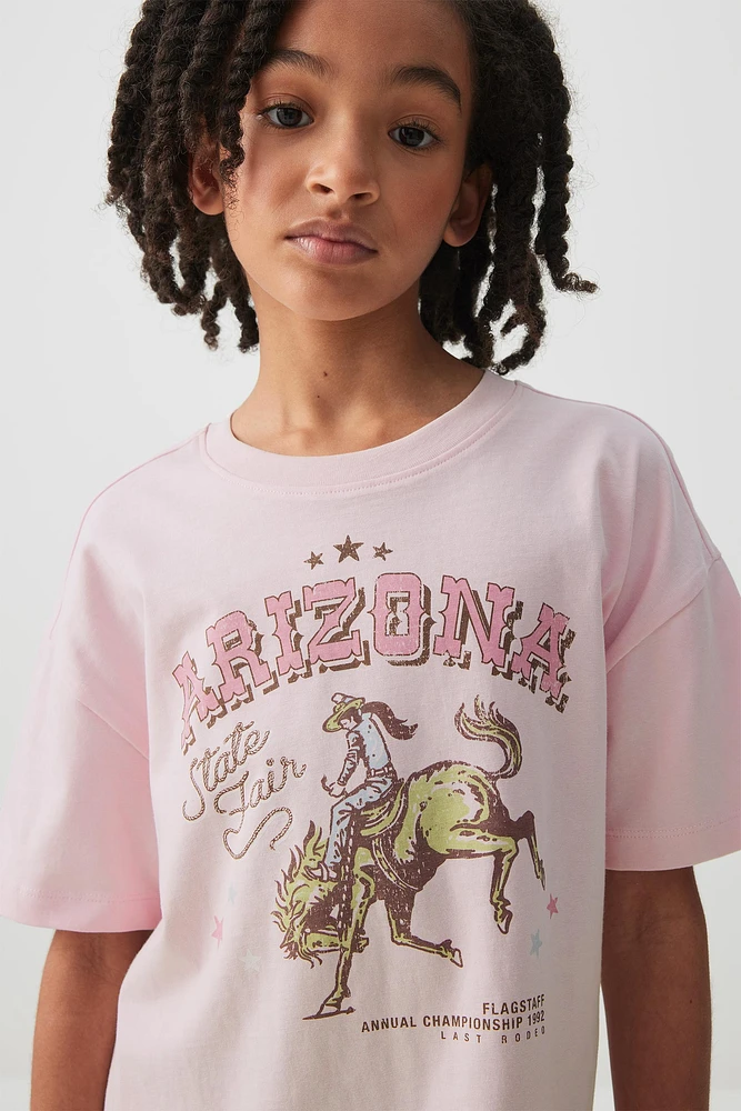 Ardene Kids Oversized Graphic T-Shirt in | Size | 100% Cotton