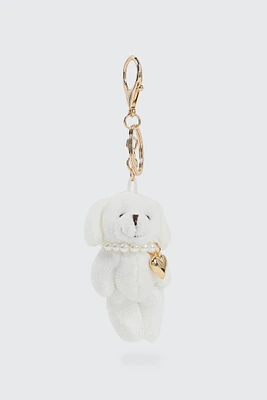 Ardene Plushie Animal Charm in White