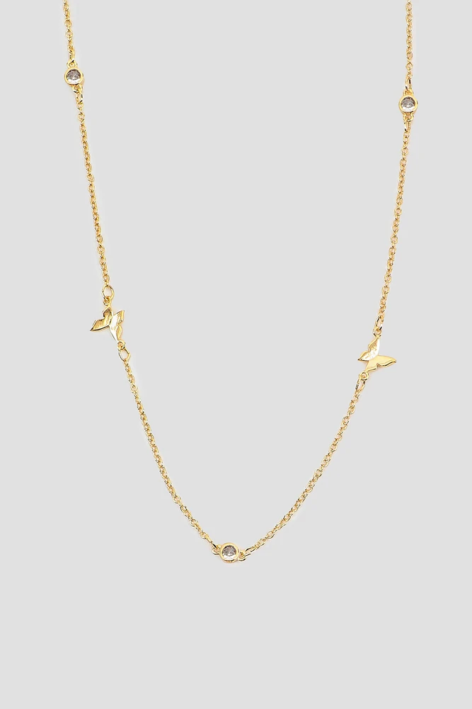 Ardene 14K Gold Plated Mini Butterfly Necklace