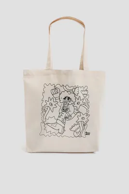 Ardene Exclusive Black History Month Tote Bag in Beige | Cotton