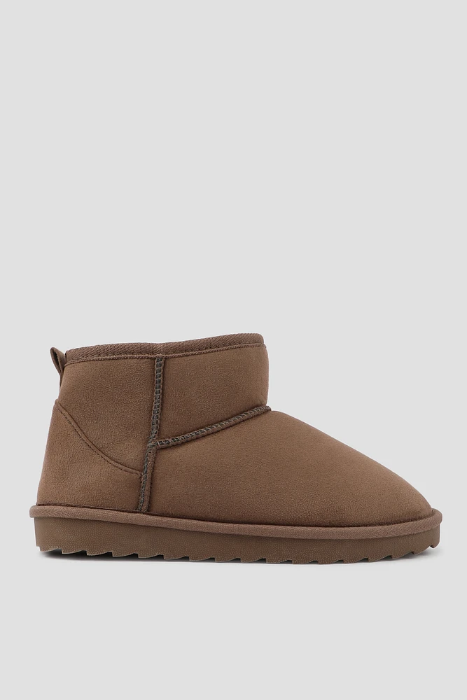 Ardene Mini Faux Sheepskin Boots in | Size | Faux Suede | Eco-Conscious | Microfiber