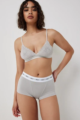 Ardene Modal Boyshort Panty in Light Grey | Size | Elastane