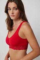 Ardene Lace Trim Seamless Bralette in | Size | Elastane/Polyamide