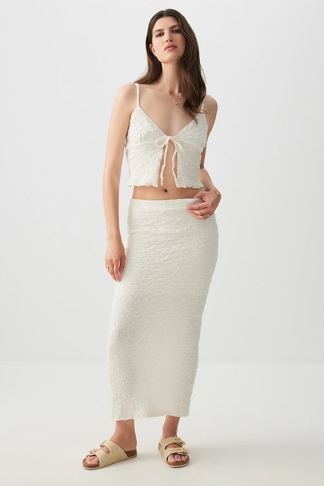 Ardene Textured Knit Maxi Skirt in | Size | Polyester/Cotton/Elastane
