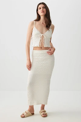 Ardene Textured Knit Maxi Skirt in | Size | Polyester/Cotton/Elastane