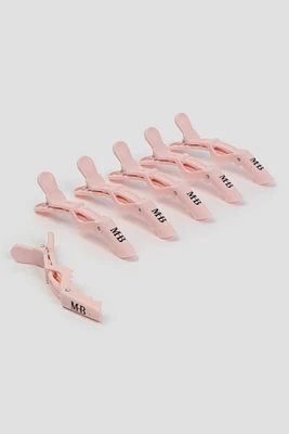 Ardene 6-Pack of Blow Dry Clips in Light Pink