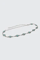 Ardene Diamond Chain Belt with Stones in Silver