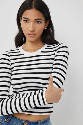 Ardene Cropped Long Sleeve T-Shirt in | Size | Nylon/Elastane