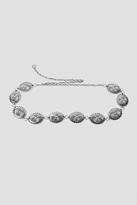 Ardene Medallion Chain Belt in Silver