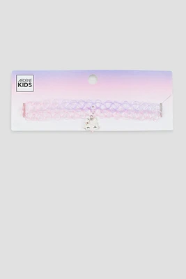 Ardene Kids 2-Pack Fox Chokers in Light Pink