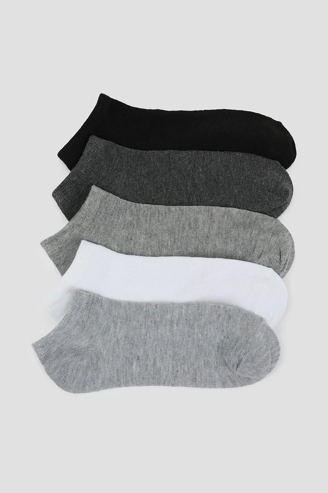 Ardene 5-Pack Solid Ankle Socks | Polyester/Elastane