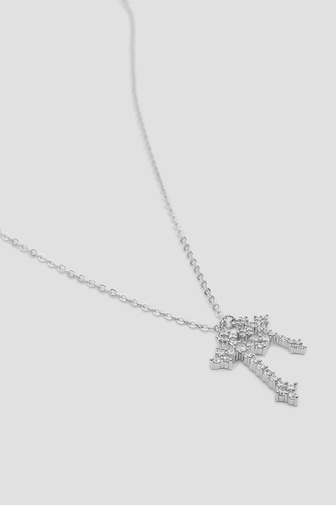 Ardene Two Cross Necklace in Silver