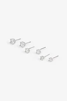 Ardene Round Cubic Zirconia Stud Earrings in Silver | Stainless Steel