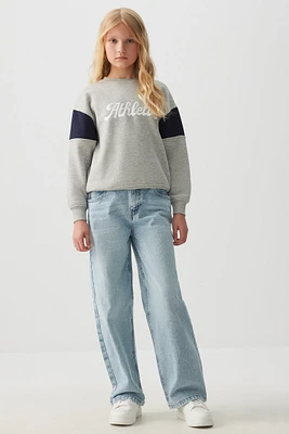 Ardene Kids Wide Leg Jeans in Light Blue | Size | 100% Cotton