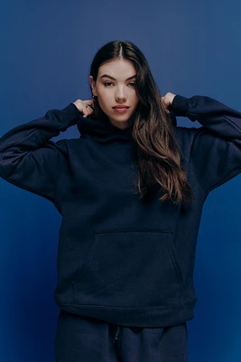 Ardene MADESOFT Fleece Hoodie in Concord Blue | Size | Polyester/Cotton | Eco-Conscious