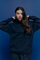 Ardene MADESOFT Fleece Hoodie in Concord Blue | Size | Polyester/Cotton | Eco-Conscious