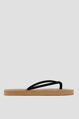 Ardene Faux Suede Flip-Flops in Beige | Size