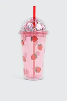 Ardene Kids Strawberry Tumbler in Red