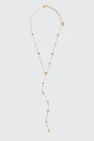 Ardene Crystal & Heart Lariat Necklace in Gold