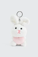 Ardene Kids Plush Bunny Keychain in White