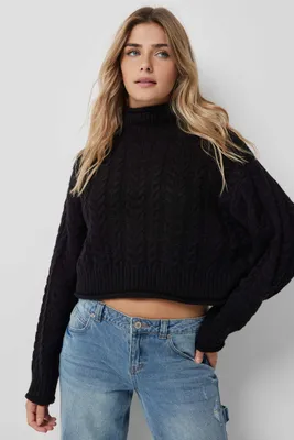Ardene Mock Neck Cable Sweater in | Size | 100% Acrylic