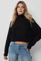 Ardene Mock Neck Cable Sweater in | Size | 100% Acrylic