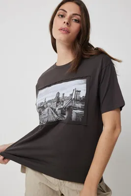 Ardene Oversized Destination T-Shirt in | Size | 100% Cotton