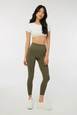 Ardene Faux Fur Lined Flare Leggings in Light Grey | Polyester/Rayon/Spandex