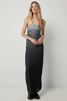 Ardene Ruched Mesh Tube Dress in Grey | Size | Polyester/Spandex