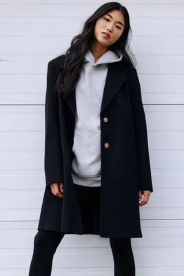 Ardene Two-Button Brushed Coat in | Size | Polyester