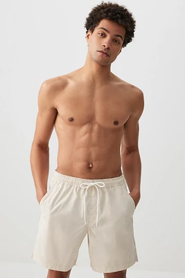 Ardene Man Printed Swim Shorts For Men in Beige | Size | Polyester