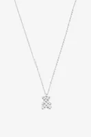 Ardene Chain Necklace with Quilted Bear in Silver