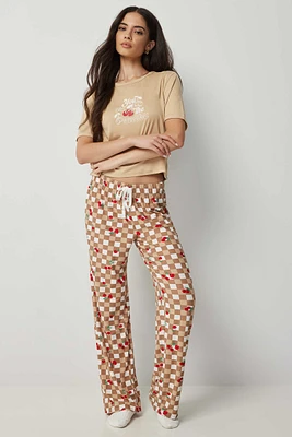 Ardene Super Soft Straight Leg PJ Pants in Beige | Size | Polyester/Spandex