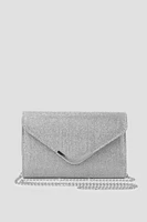 Ardene Enveloppe Clutch in Silver | Faux Leather/Polyester