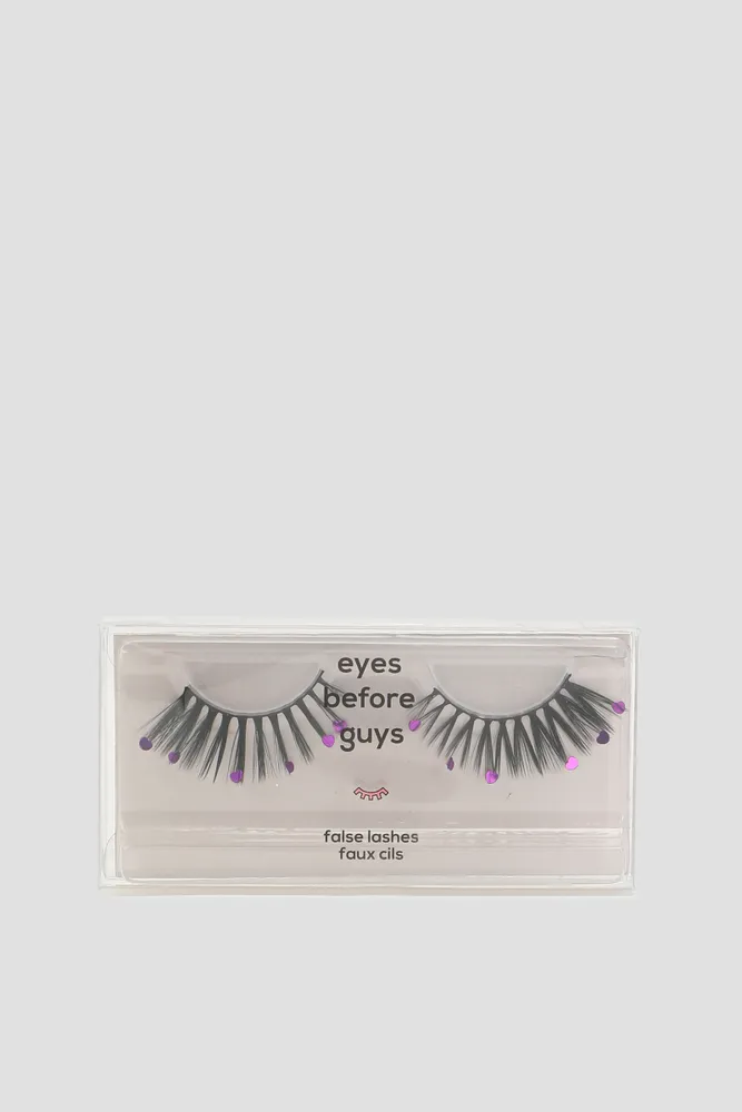 Ardene Heart Embellished False Eyelashes in Black