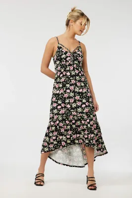 Ardene Floral Braided Strap Maxi Dress in | Size | Polyester/Spandex