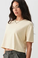 Ardene Basic Organic Cotton Boxy T-Shirt in Light | Size | Cotton/Elastane | Eco-Conscious