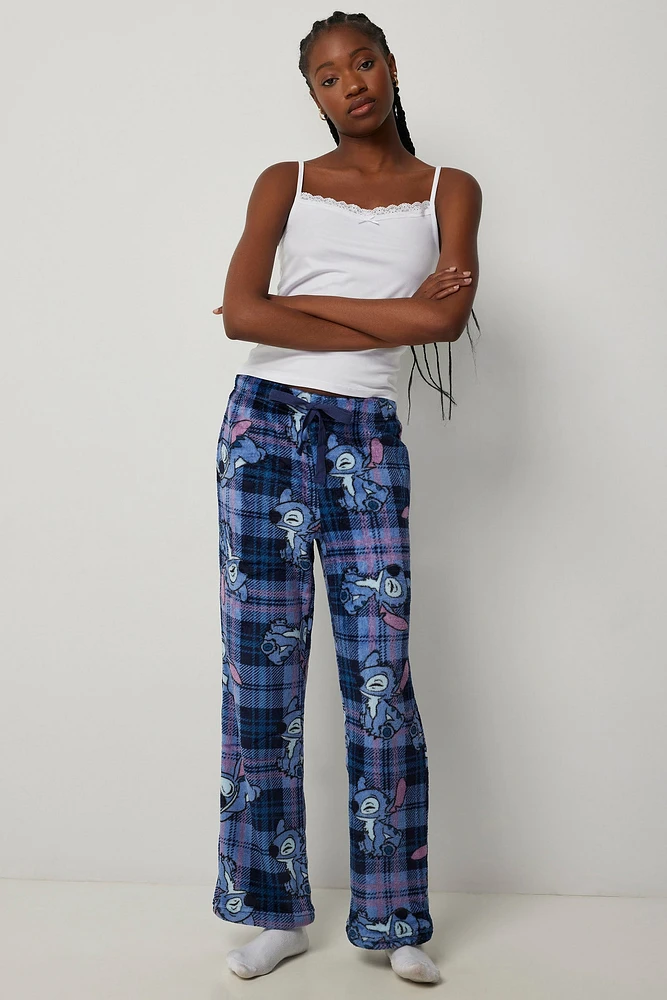 Ardene Plush Stitch PJ Pants in Dark Blue | Size