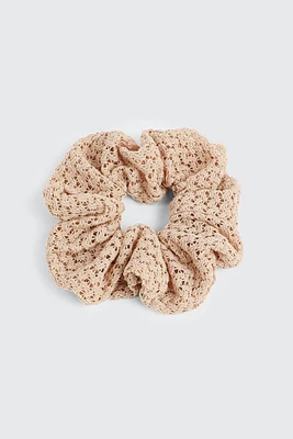 Ardene XL Crochet Scrunchie in Beige