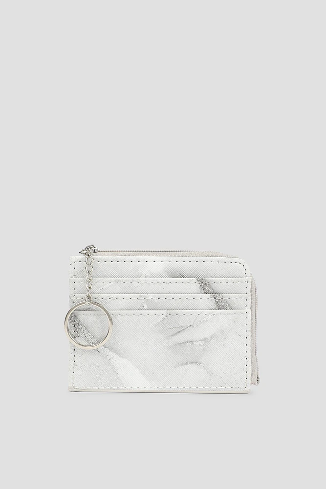 Ardene Faux Leather Cardholder in White | Faux Leather/Polyester
