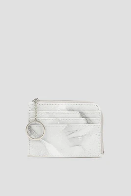 Ardene Faux Leather Cardholder in White | Faux Leather/Polyester