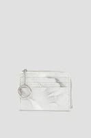 Ardene Faux Leather Cardholder in White | Faux Leather/Polyester