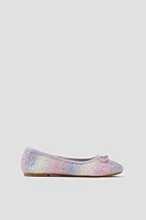 Ardene Kids Glitter Ballet Flats with Bow | Size