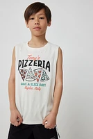 Ardene Kids Italian Graphic Muscle Tank in White | Size | 100% Cotton