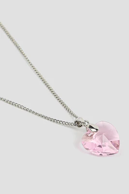 Ardene Pink Heart Necklace in Light Pink