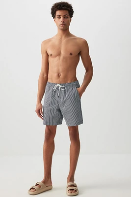 Ardene Man Printed Swim Shorts For Men in Dark Blue | Size | Polyester