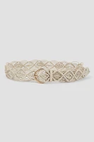 Ardene Braided Cord Belt in Beige | Size Small